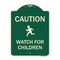 Signmission Designer Series-Caution Watch For Children Green, 24" x 18", G-1824-9860 A-DES-G-1824-9860 - alternate 1